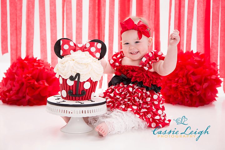 Jimi Raye's Minnie Mouse Birthday!  (Concord, NC Cake Smash Photographer)