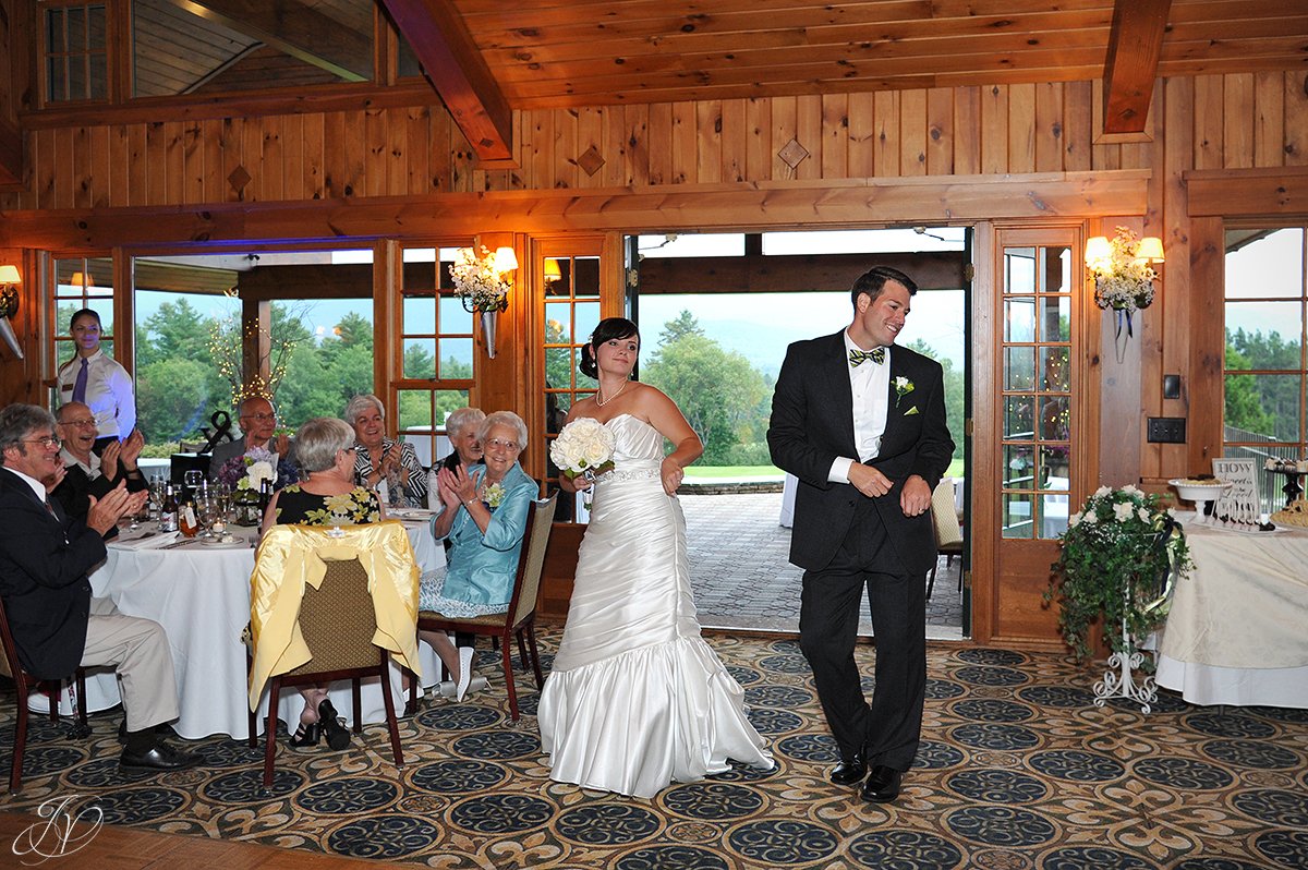 fun bride and groom reception entrance