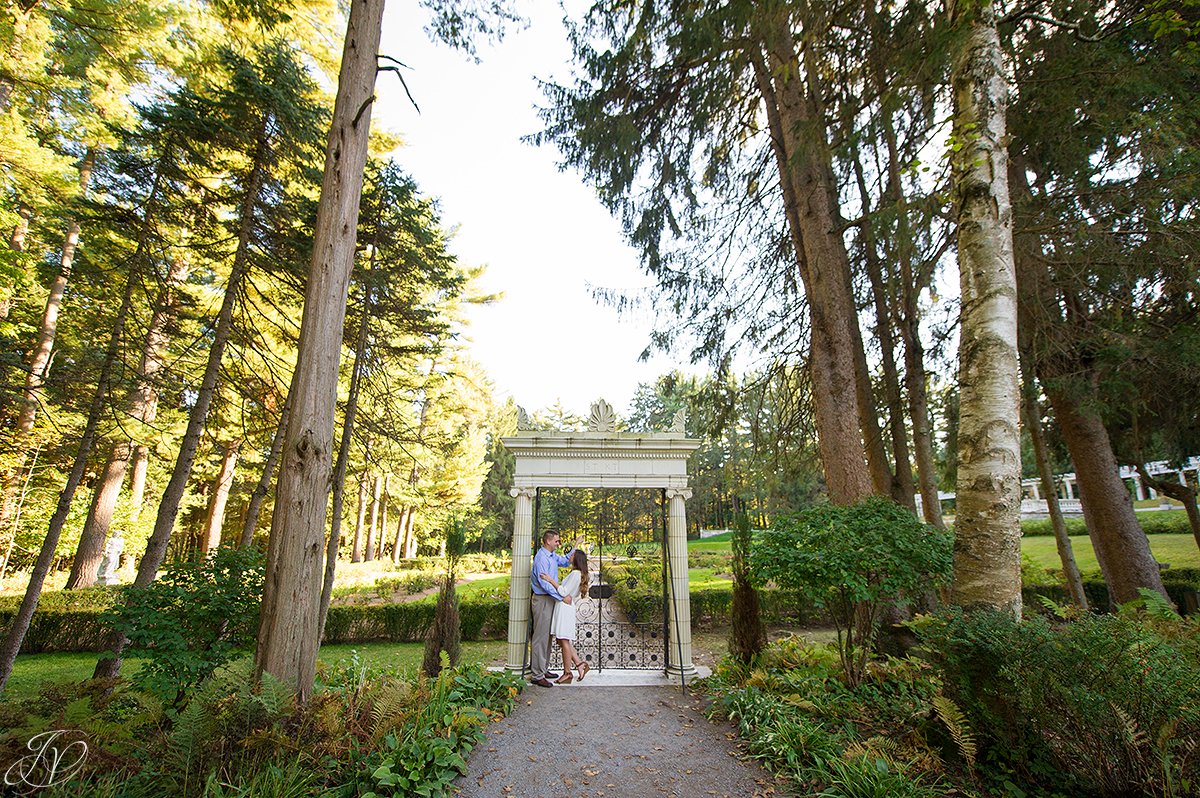 engagement photo in yaddo gardens, saratoga portrait photographer