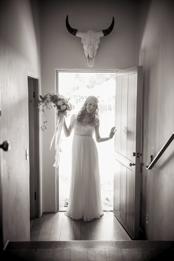 Miami fashion model bride with bouquet  Carmel Valley