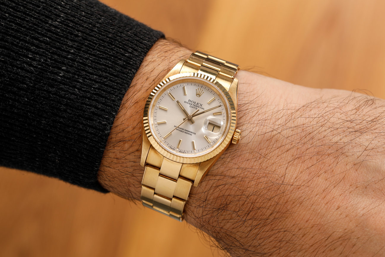 Rolex DATE 15238 18K YG B P 2000 Roy Sacha Davidoff SA