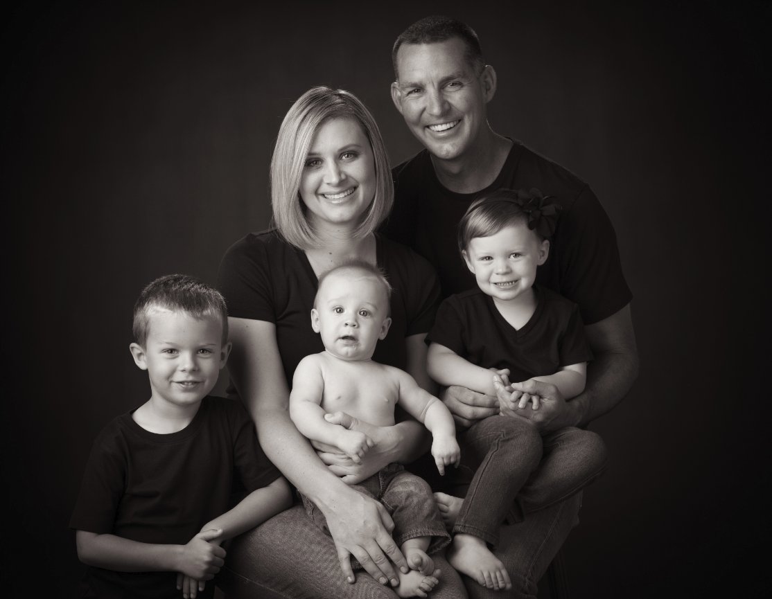 Studio black and white relationship portraiture