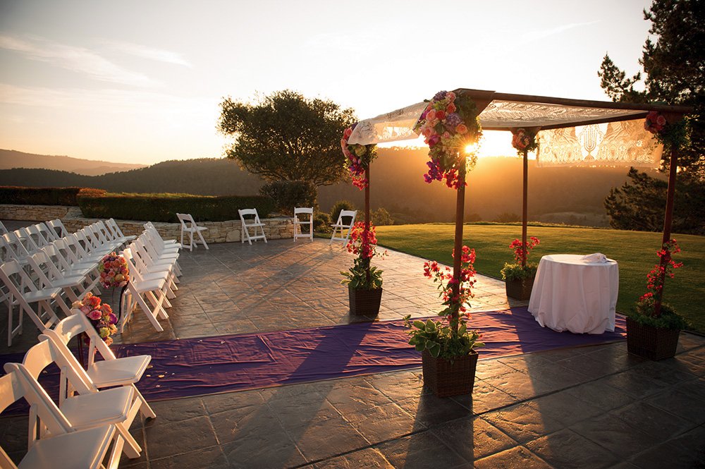 Chuppah with view of Santa Lucia Mountains
