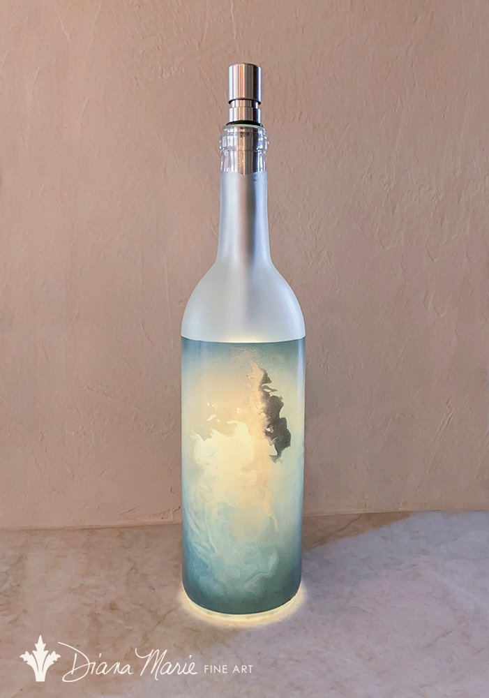 LIGHTED ART WINE BOTTLES Diana Marie Fine Art