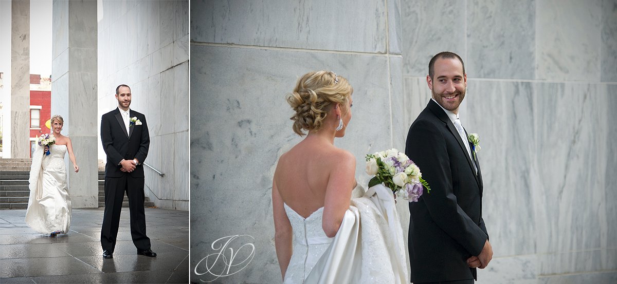First Look photos, Empire state plaza, Albany Wedding Photographer, 11 North Pearl, bridal portrait photography