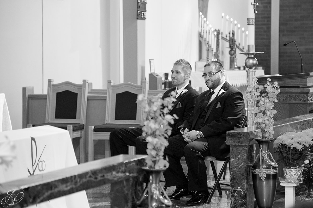 black and white ceremony photo