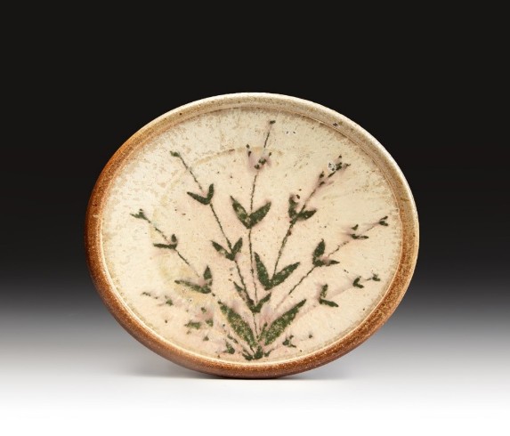 Galen Sedberry, Plate, 2019, wood fired stoneware, 1 x 10 x 10
