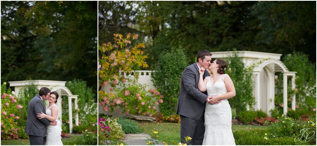 groom kissing bride cheek the mansion inn