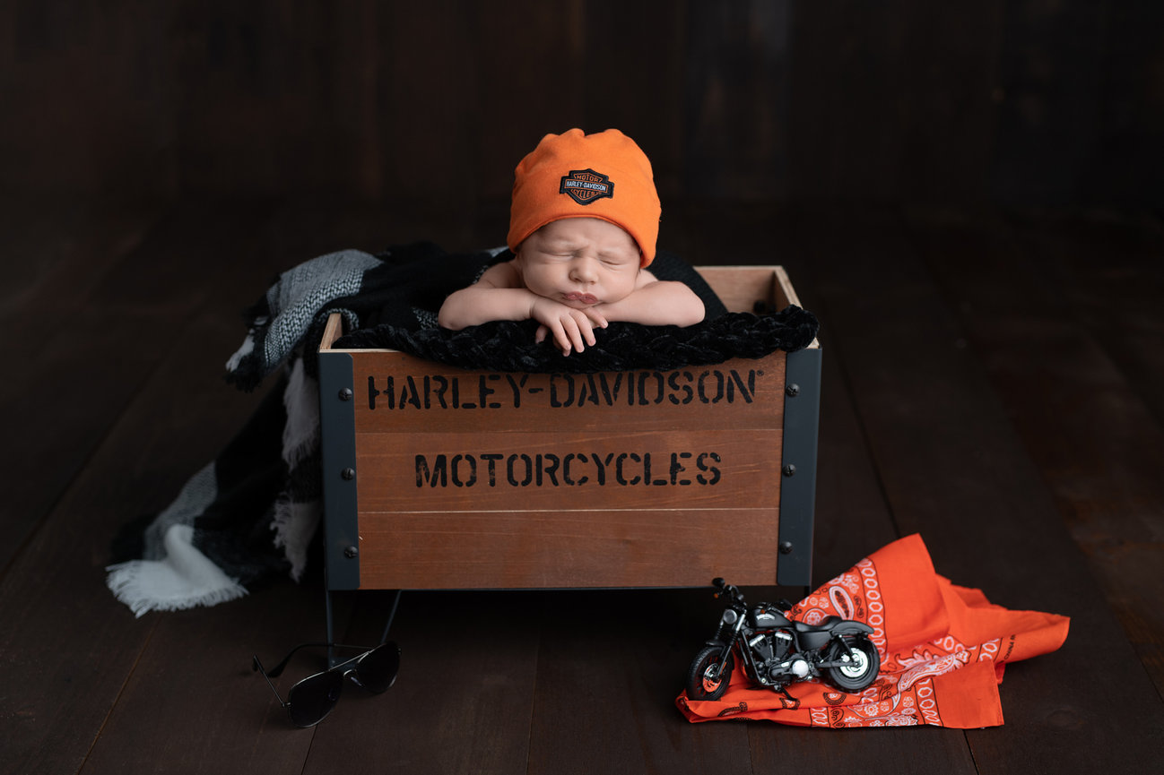 Motorcycle themed Newborn Session / Attleboro Newborn Photographer - Jenee  Cook Photography