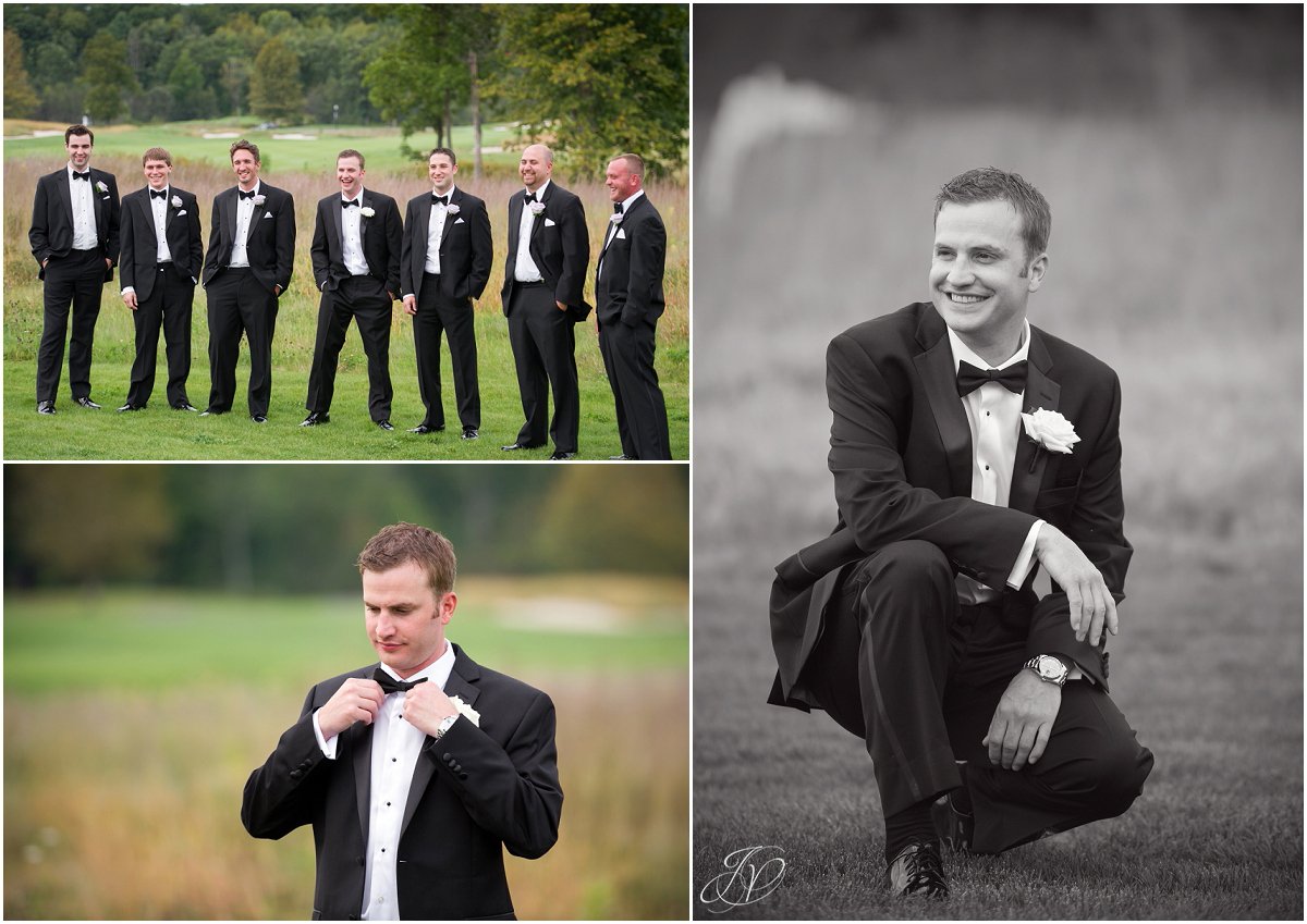 groom and groomsmen outside saratoga national