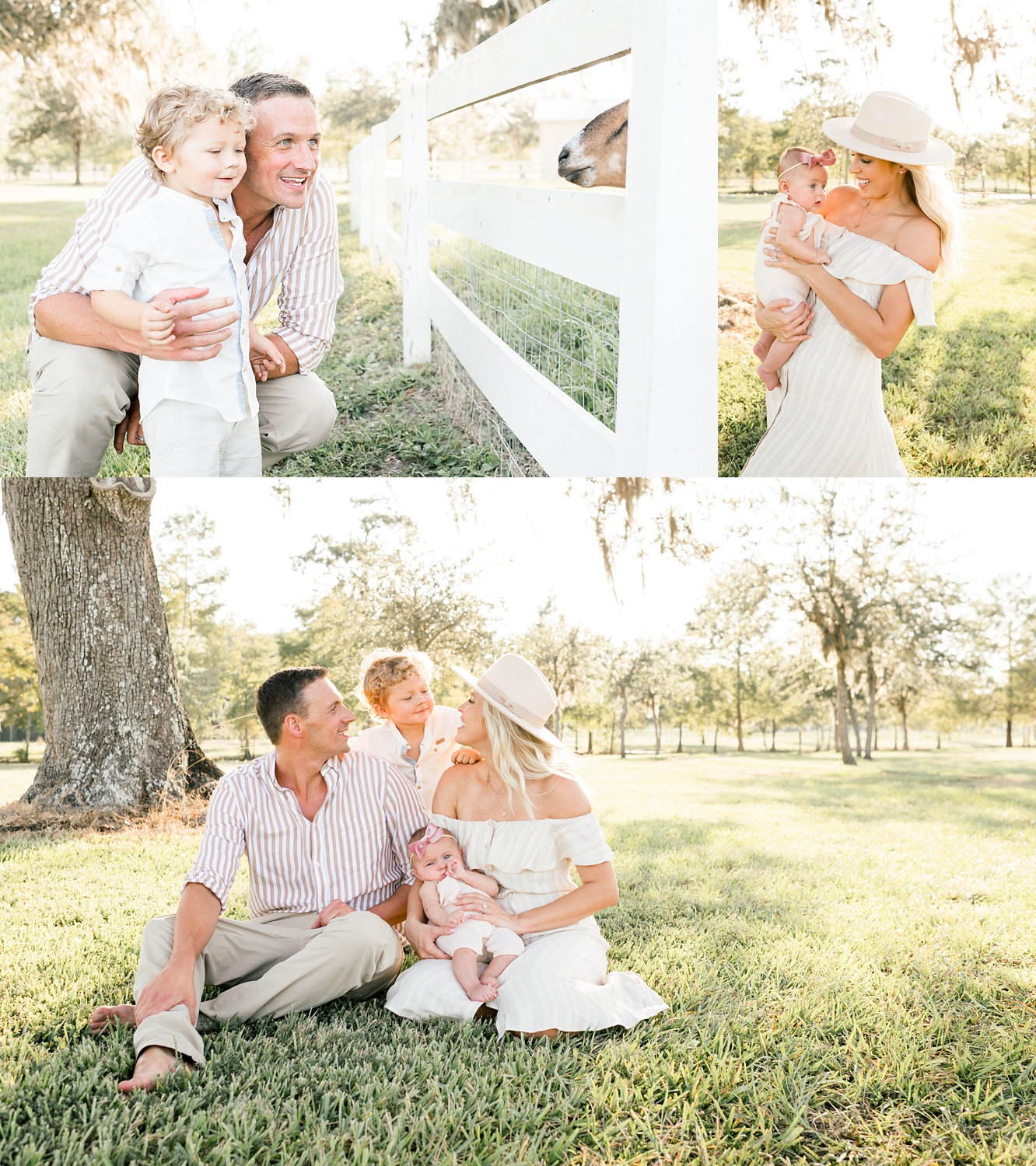 Ryan Lochte and son smiling at goat, Kayla Rae Reid with baby girl