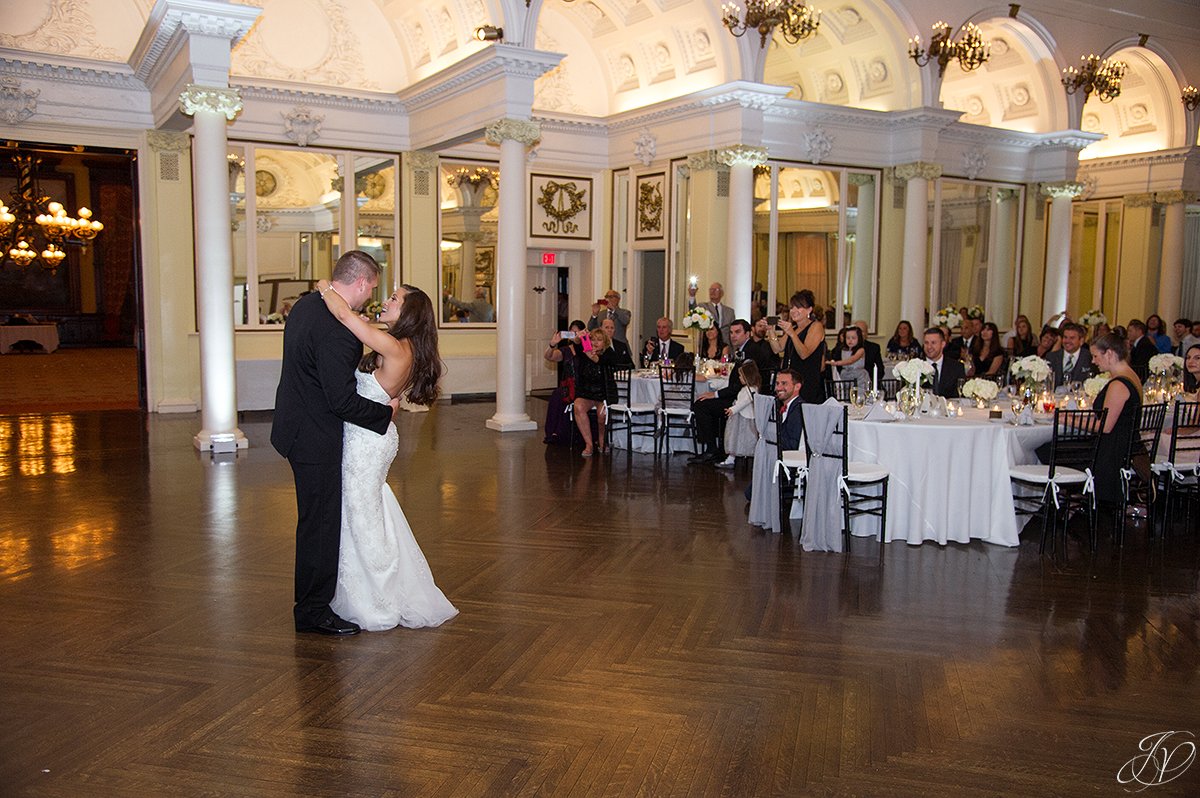 bride and groom first dance at wedding reception canfield casino