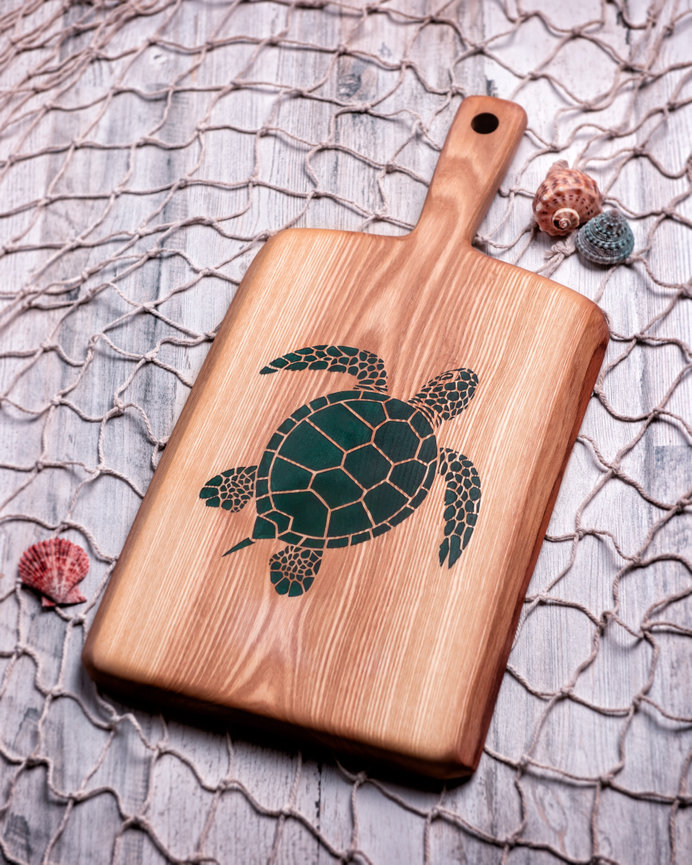 Serving-Board-SeaTurtle-Charcuterie-Clovis-woodworker-93611