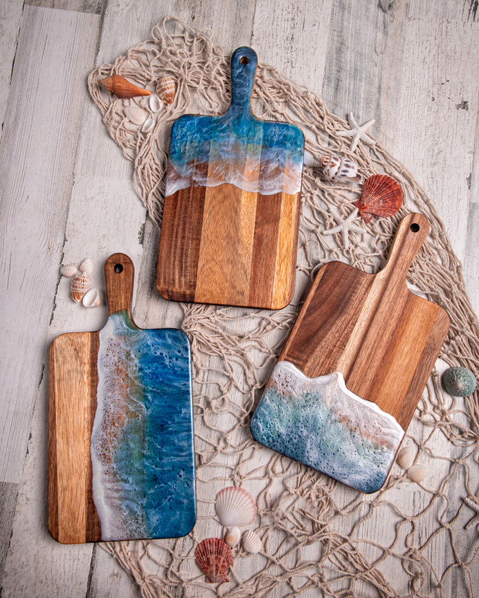 Serving-Board-Ocean-waves-Charcuterie-Clovis-hand-crafted 010