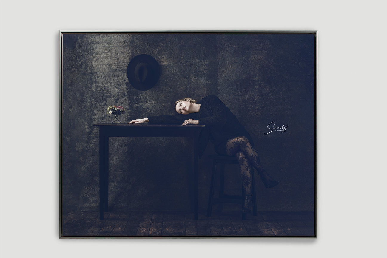 GraphiStudio Floating Frame Pro wall portrait — Italian-crafted fine art framing by Swartz Portraits
