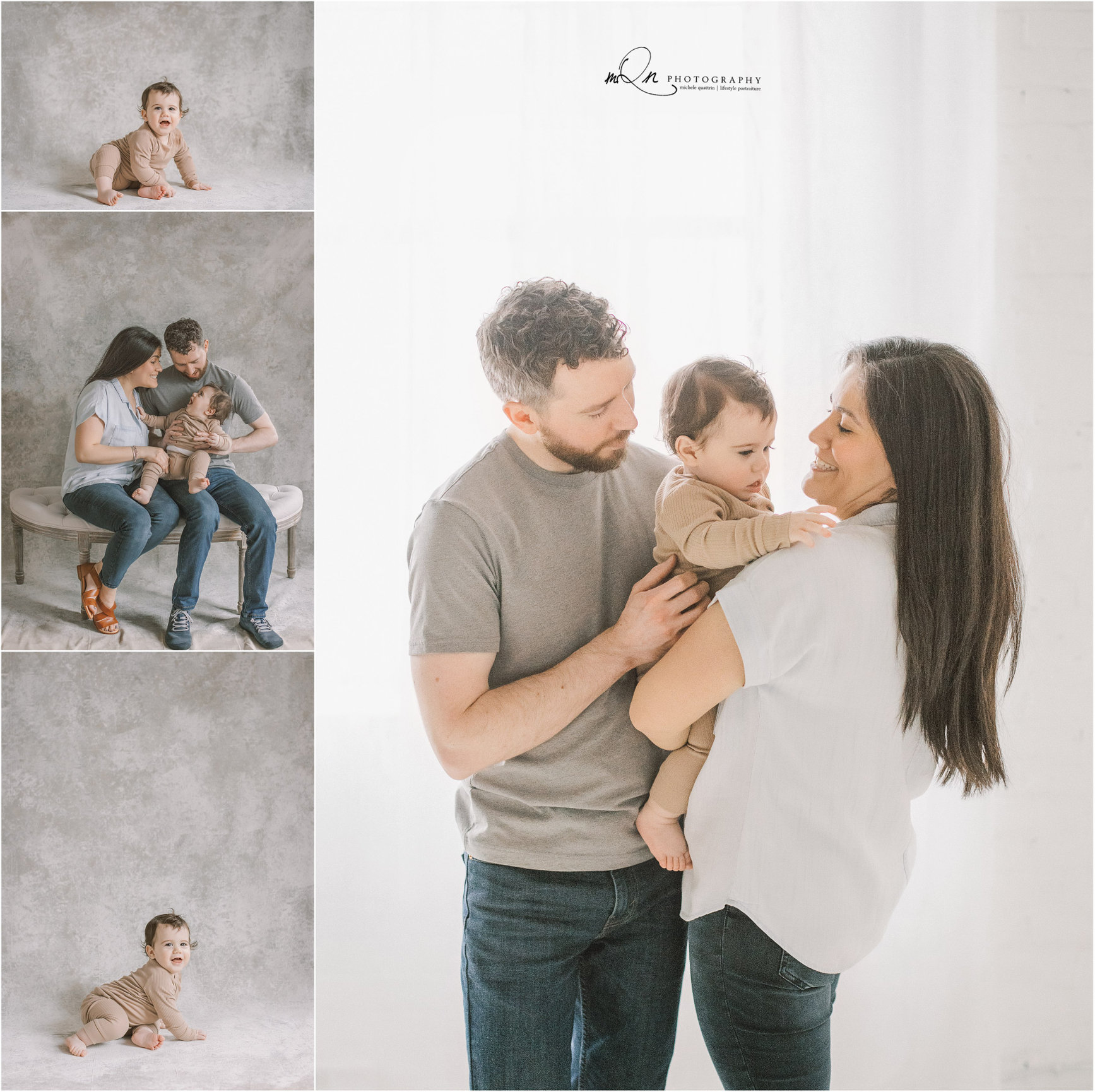 Baby Milestone Photography with the Family in the Studio