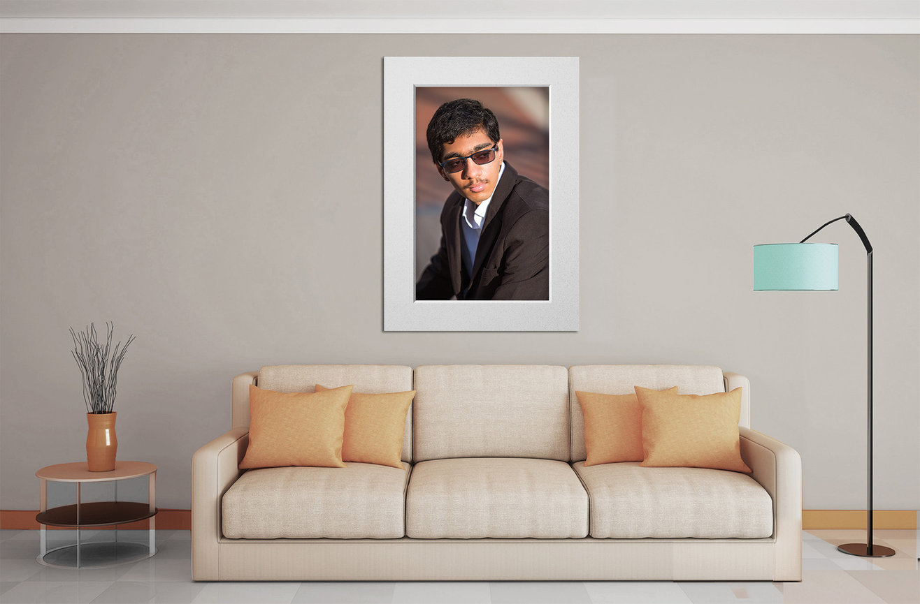 Senior portrait wall art displayed as a refined statement piece designed for the home