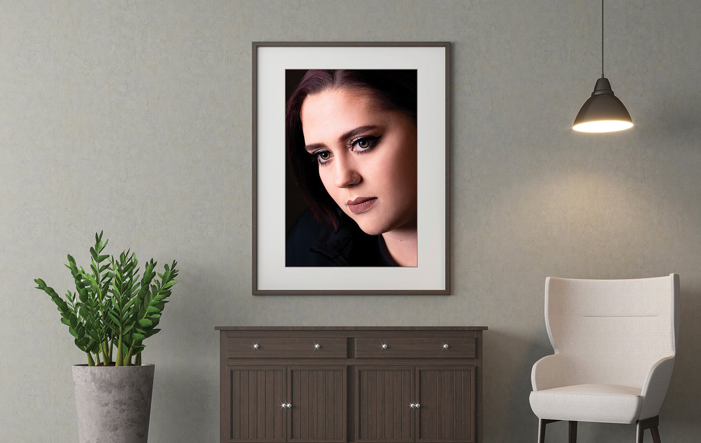 Personal portrait wall art displayed as a refined statement piece, reflecting individuality and a timeless presence in the home