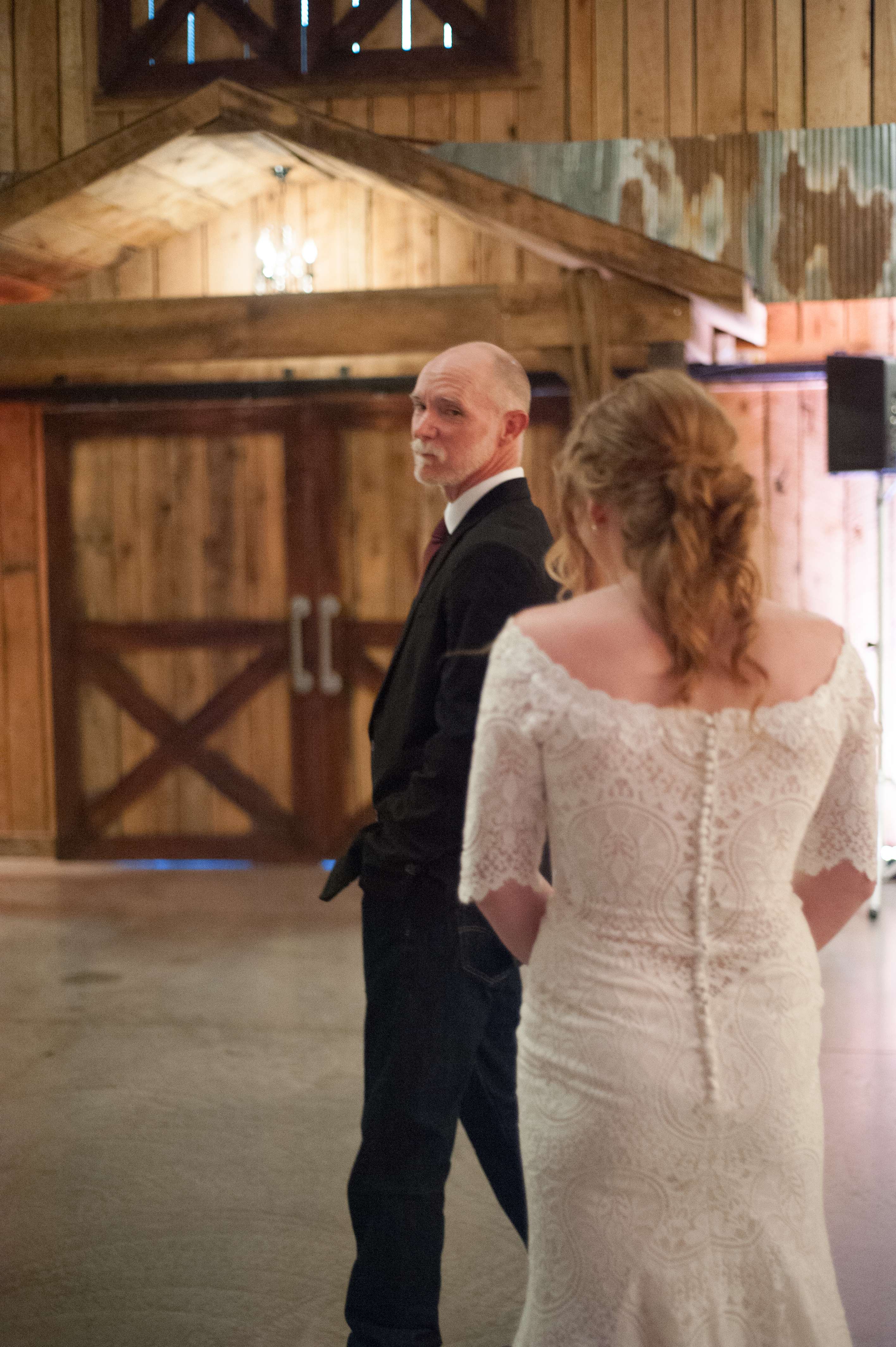 Bride doing first look with her father.