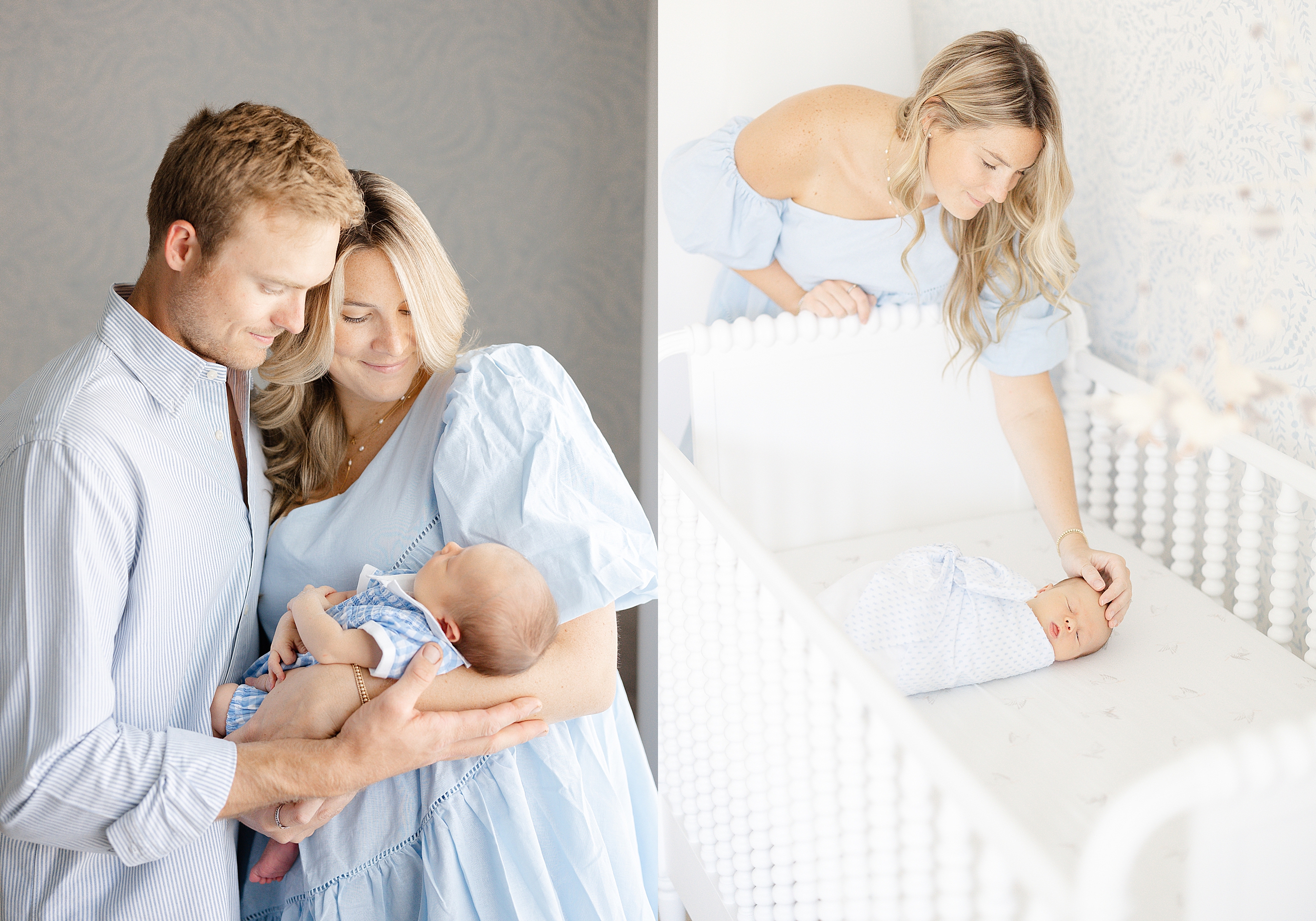 Light and airy baby boy newborn portrait session at home in Jacksonville Beach.