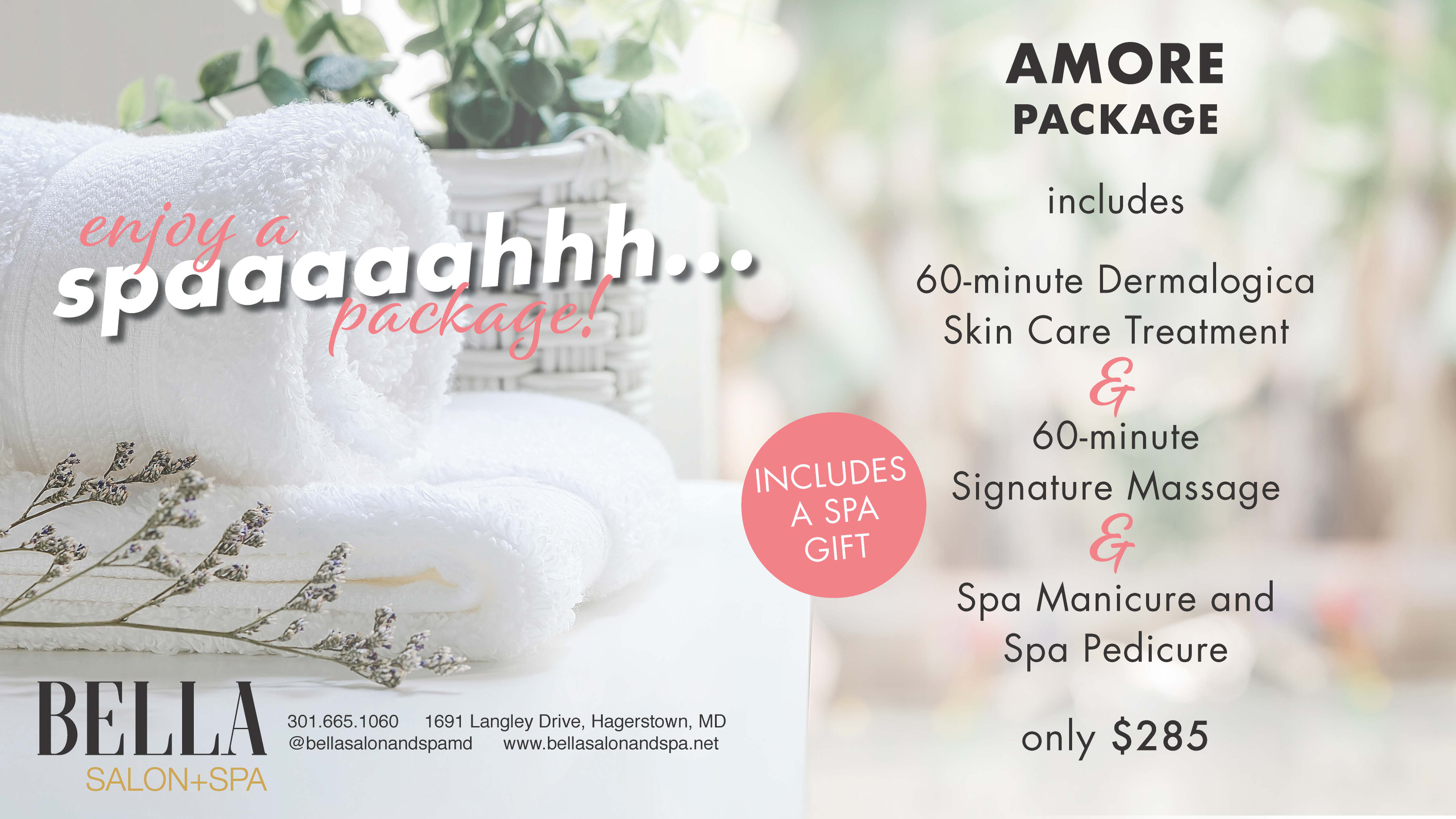 Try Our Amore Spa Package! - Bella Salon And Spa