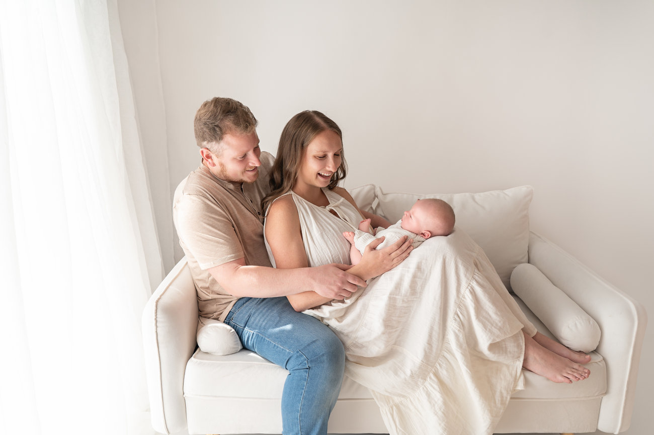 Heartfelt family moment during newborn session in Spring Lake Heights, NJ