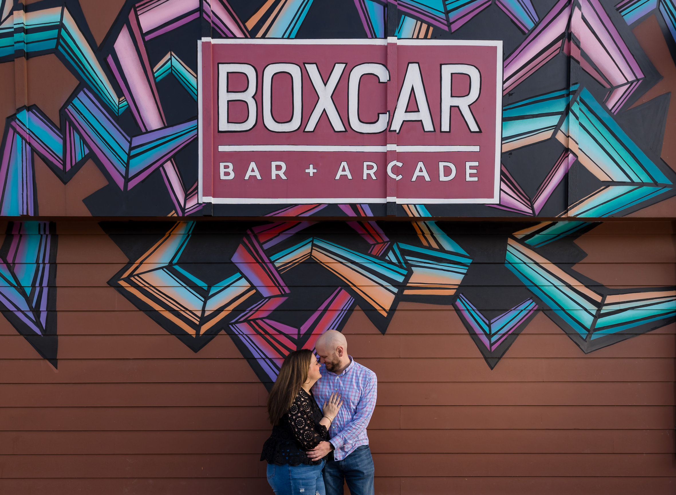 Boxcar Bar + Arcade Engagement Session Sean True Photography