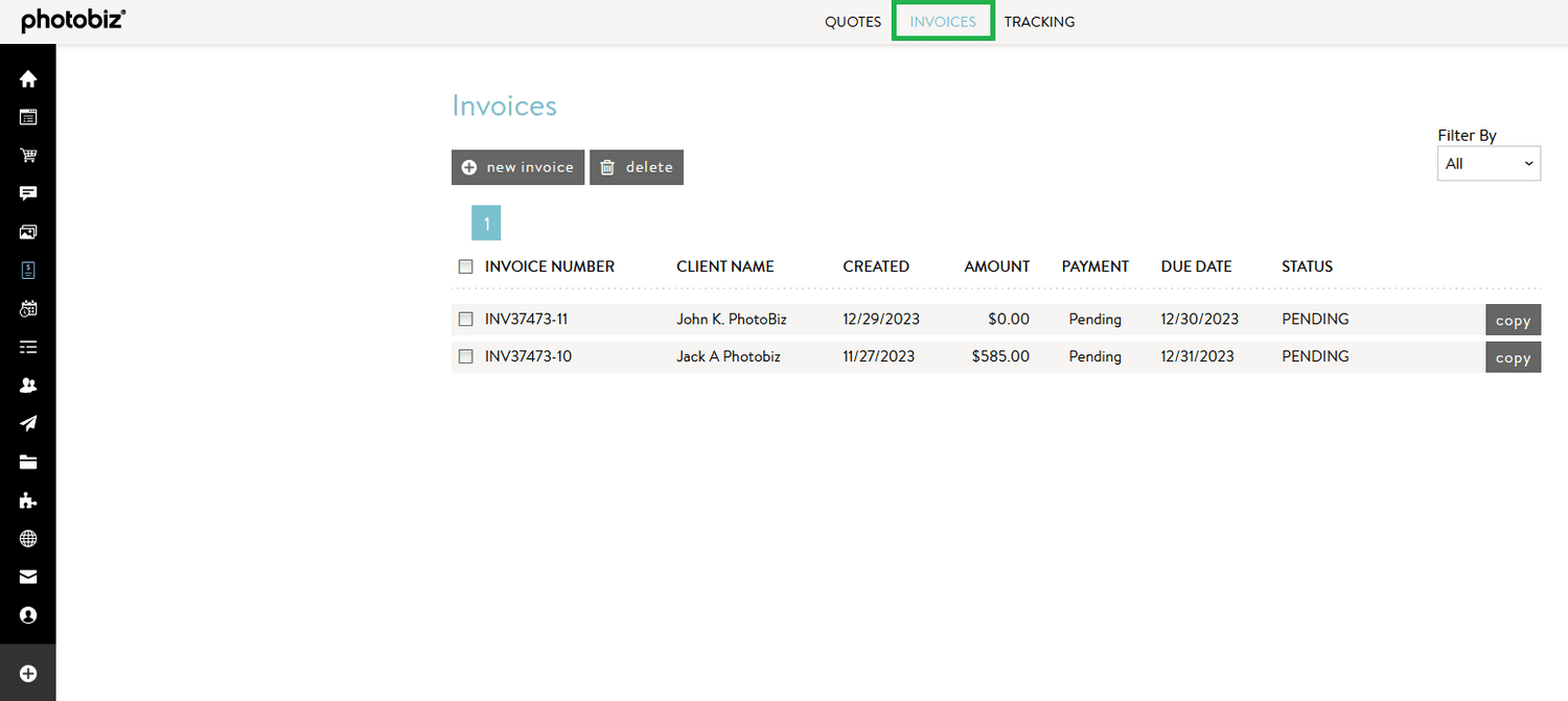 How to Add a Payment to an Invoice - PhotoBiz Knowledge Base