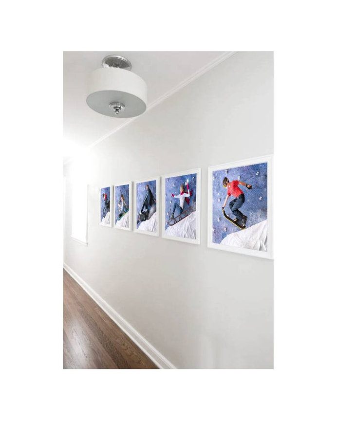 A winter themed family storyteller series custom designed and hung in the hallway