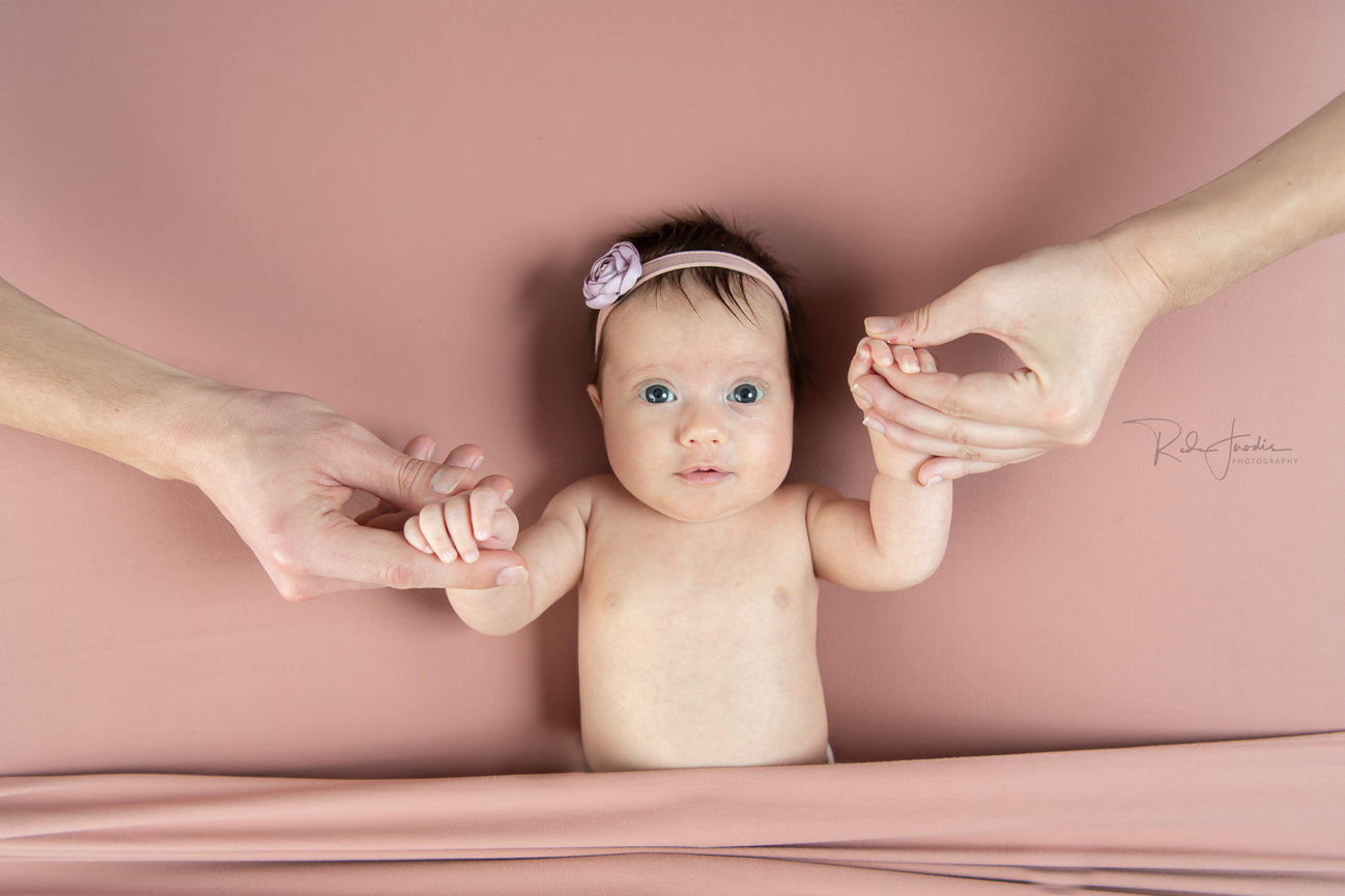 Chicago newborn photography studio with sleeping baby portrait Professional newborn photographer in Chicago capturing baby details