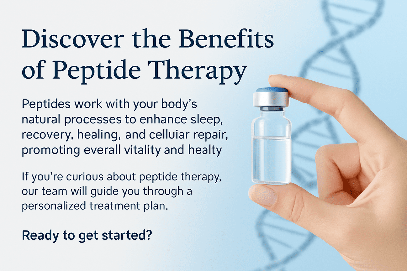 Peptide therapy for cellular health, recovery, and longevity at Glow Health and Wellness in Destin, Florida